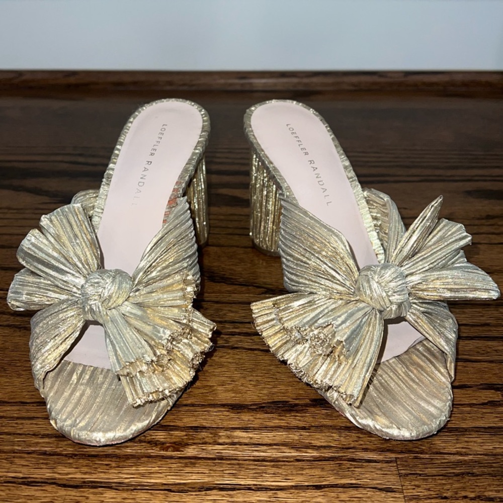 Loeffler Randall Gold Bow Heel
